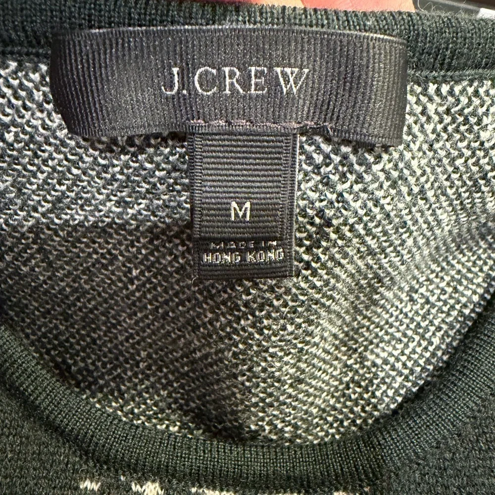 J.crew Sweater 100% merino wool Sz M geometric Colorful Luxury Aztec